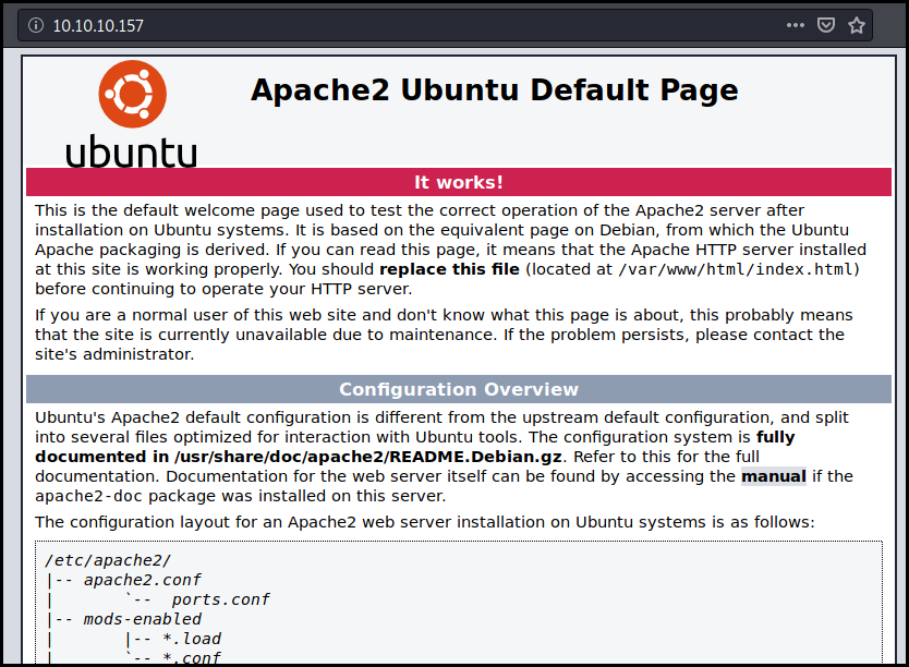 Default apache page