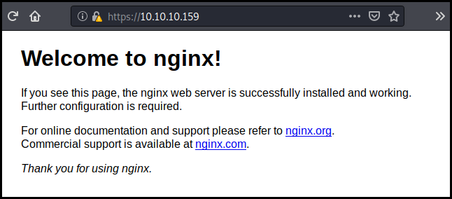 default nginx homepage